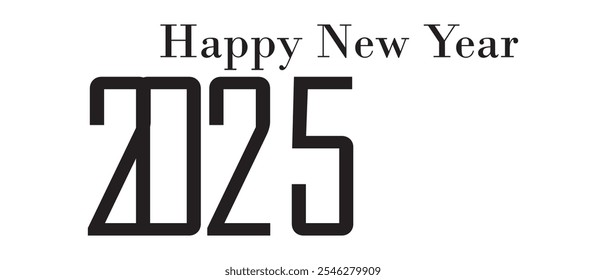 2025 happy new year with number icon. Happy new year 2025. vector illustration.