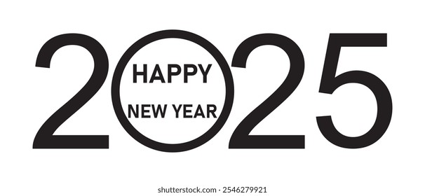 2025 happy new year with number icon. Happy new year 2025. vector illustration.