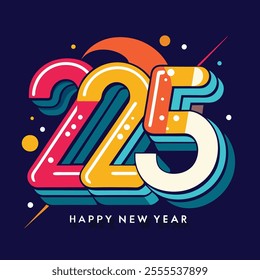 2025 happy new year post design vector