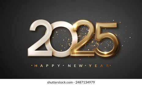 2025 Happy New Year. Premium holiday design for poster, banner, greeting for Christmas and New Year celebration.