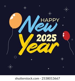 2025 Happy New Year. Premium vector design for poster, banner, greeting