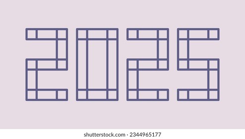 2025. Happy New Year. Simple sport style lines happy new year 2025. Abstract numbers vector illustration. Holiday design for greeting card, invitation, calendar, etc. vector stock illustration.