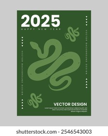 2025 Happy New Year Snake Zodiac Poster Design