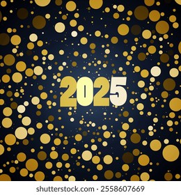 2025 Happy New Year Splash Vector