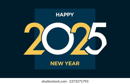 2025 Happy New Year Text Design. Vector Illustration.