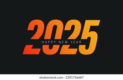 2025 Feliz Año Nuevo Vector de Diseño de Textos. Plantilla de diseño de números 2025. Símbolo Feliz Año Nuevo 2025. Ilustración vectorial.