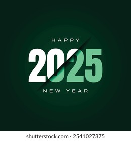 2025 Happy New Year Text Typography Design Element flyer banner design