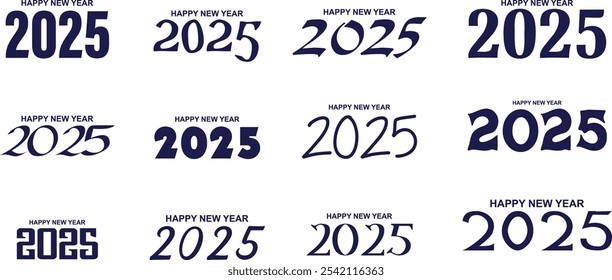 2025 Happy New Year Text Design
2025 New Year celebration with Happy New Year Free Vector
