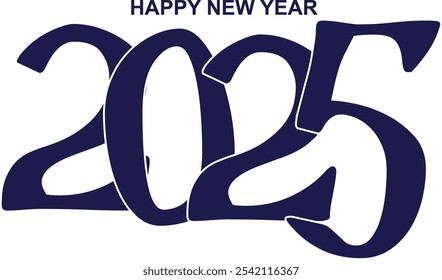 2025 Happy New Year Text Design
2025 New Year celebration with Happy New Year Free Vector
