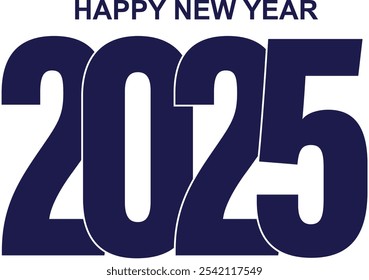 2025 Happy New Year Text Design 2025 New Year celebration with Happy New Year Free Vector