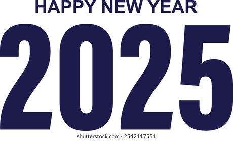 2025 Happy New Year Text Design 2025 New Year celebration with Happy New Year Free Vector