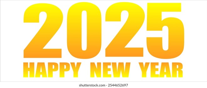 2025 Happy New Year Text in Gold – Elegant and festive golden text design celebrating the new year. Perfect for greeting cards, social media posts, invitations, and holiday marketing materials. 