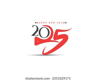 2025 Happy New Year Text Typography Design Element Flyer, Banner Poster Design.