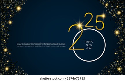 2025 Happy New Year Vector Background. Greeting Card, Banner, Poster. Vector Illustration.