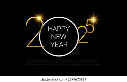 2025 Happy New Year Vector Background. Greeting Card, Banner, Poster. Vector Illustration.