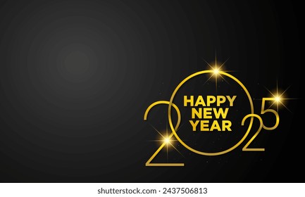 2025 Happy New Year Vector Background Design. Greeting Card, Banner, Poster. Vector Illustration.