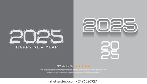 2025 Frohes neues Jahr Vektor-Logo Text-Design. Kollektion Vektor Design Nummer 2025 Feier
