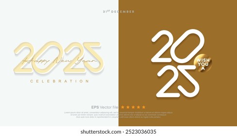2025 Happy new year vector logo text design. 2025 number design template vector illustration