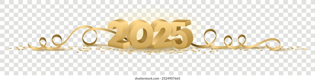 2025 happy new year vector symbol transparent background isolated