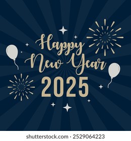 Ilustración de fondo de Vector de feliz año nuevo 2025. es adecuado para tarjeta, Anuncio o póster