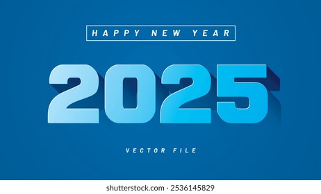 2025 Diseño feliz del Vector del año Nuevo para el cartel, el Anuncio, el saludo y el año nuevo 2025
