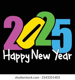 2025 Happy new year vector illustration design