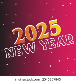 2025 Happy New Year vector background