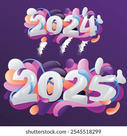 2025 feliz año Nuevo Vector 