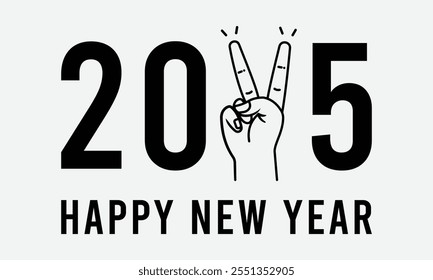 2025 Happy New Year, New Year Vector T Shirt Design Template, Wall Art, Mug, Sticker, Banner, Tee, Hoodie, Printable, Illustration