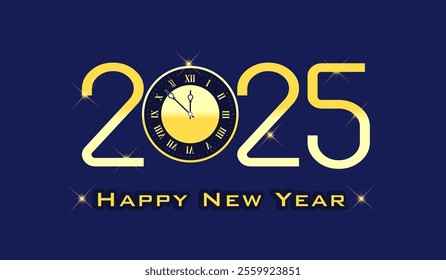 2025 Happy New Year Vector illustration, Happy New year time template.