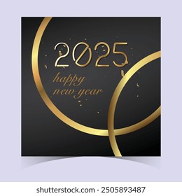 2025 Happy New Year Web Banner design. Happy New Year Luxury Wishes Clipart Greetings Background Template. Happy New Year 2025 Colored Background for Wish Card, Brochure, Cover, Poster, Header