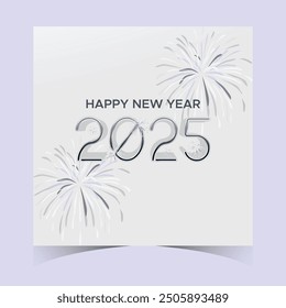 2025 Happy New Year Web Banner design. Happy New Year Luxury Wishes Clipart Greetings Background Template. Happy New Year 2025 Colored Background for Wish Card, Brochure, Cover, Poster, Header