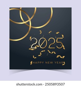 2025 Happy New Year Web Banner design. Happy New Year Luxury Wishes Clipart Greetings Background Template. Happy New Year 2025 Colored Background for Wish Card, Brochure, Cover, Poster, Header