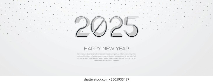 2025 Happy New Year Web Banner design. Happy New Year Luxury Wishes Clipart Greetings Background Template. Happy New Year 2025 Colored Background for Wish Card, Brochure, Cover, Poster, Header