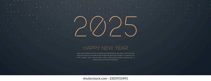 2025 Happy New Year Web Banner design. Happy New Year Luxury Wishes Clipart Greetings Background Template. Happy New Year 2025 Colored Background for Wish Card, Brochure, Cover, Poster, Header