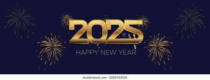 2025 Happy New Year Web Banner design. Happy New Year Luxury Wishes Clipart Greetings Background Template. Happy New Year 2025 Colored Background for Wish Card, Brochure, Cover, Poster, Header