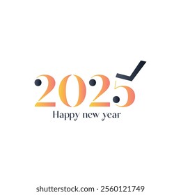 2025 Happy new Year.Text logo design.Happy new year logo,text