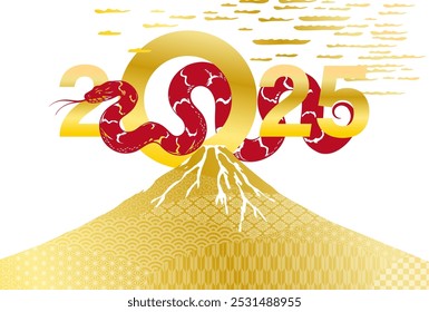 
2025 Japanese style New Year's card frame.