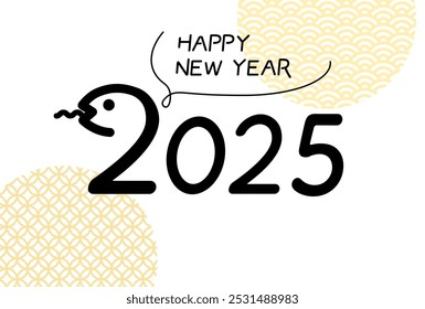 
2025 Japanese style New Year's card frame.