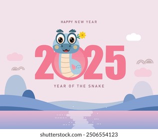 2025 Korean Lunar New Year. New Year's Day greeting, Korea new year 2025