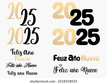 2025 letras ou tipografia 
feliz ano novo