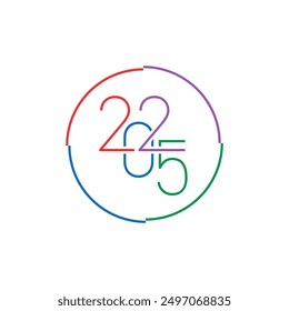 2025 logo for calendar, agenda. 2025 concept. new year 2025 logo