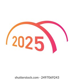 2025 logo for calendar, agenda. perspective 2025 concept. new year 2025 logo