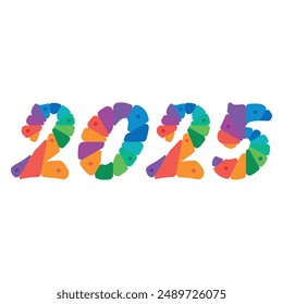 2025 logo with colorful shapes. 2025 concept for calendar, agenda