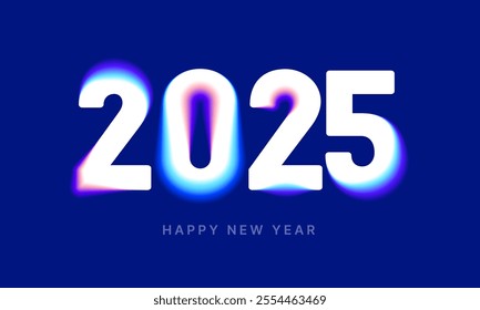 2025 logo design with colorful gradient mesh. 2025 number design for New Year. Sign for social media, postcard, poster or banner. 
