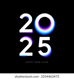 2025 logo design with colorful gradient mesh. 2025 number design for New Year. Sign for poster, social media, postcard or banner. 