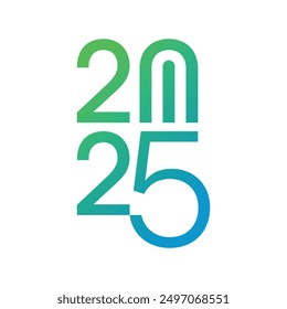 2025 logo on white background. The year 2025. 2025 concept for annual report, agenda, calendar