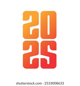 logotipo 2025. laranja-vermelho conceito vertical 2025. Conceito para 2025 em matéria de calendário, ordem de trabalhos, relatório anual