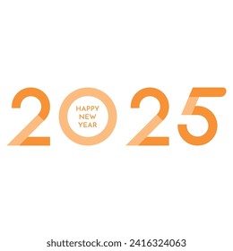 2025 logo text design. 2025 number design template. Happy New Year 2025 symbol.
