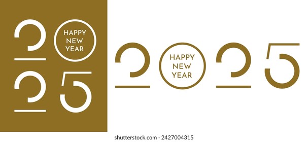 2025 logo text design. 2025 number design template. Happy New Year 2025 symbol.